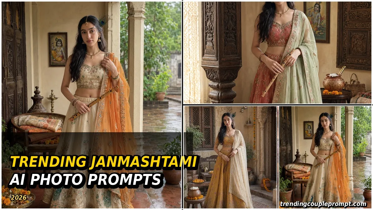 5 Best Viral Janmashtami AI Photo Prompts for Girls Krishna Leela Look – Create Magical AI Photos