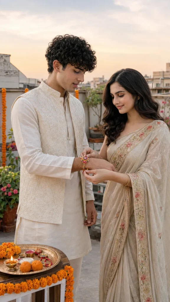 Raksha Bandhan Rooftop Portrait
