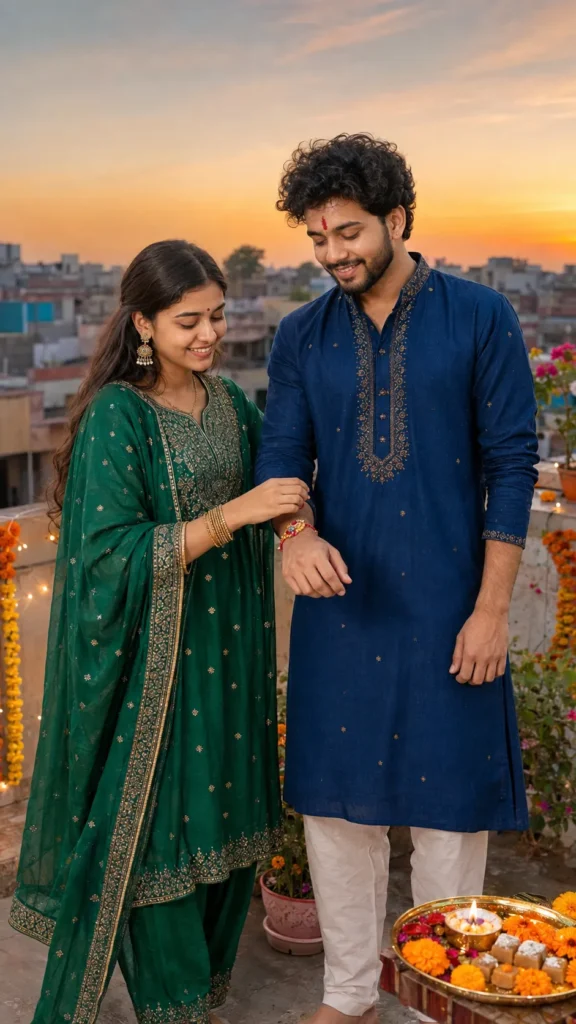 Rooftop Raksha Bandhan Photo Prompt