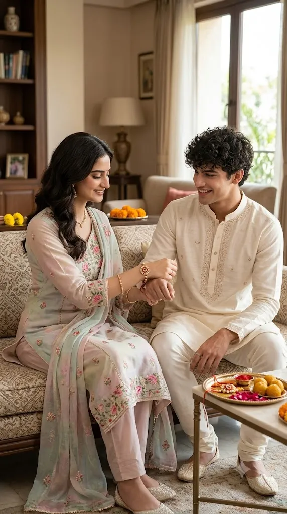 Simple Family Raksha Bandhan Prompt
