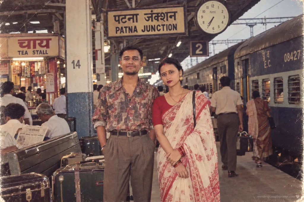 1980s Indian Railway Station Couple