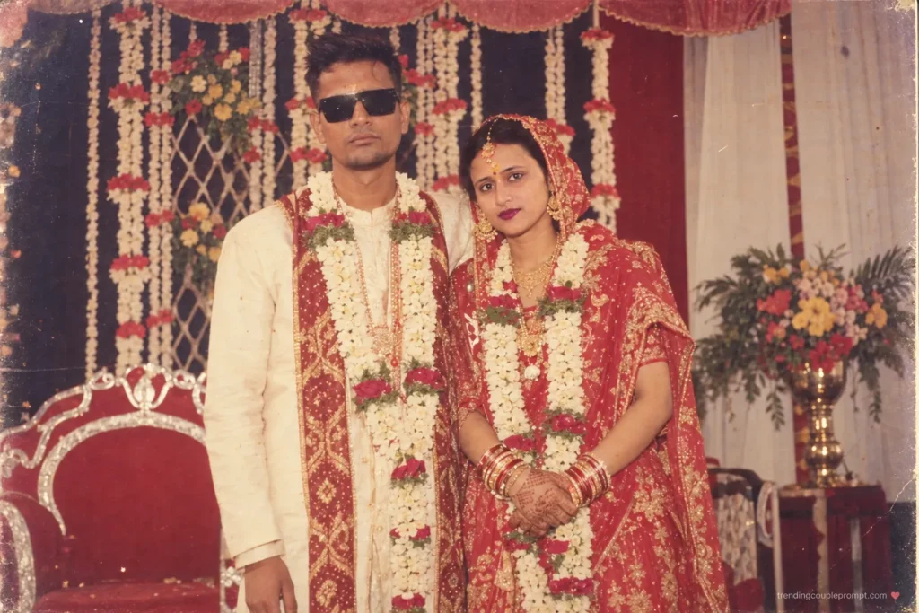 1980s Wedding Album Couple