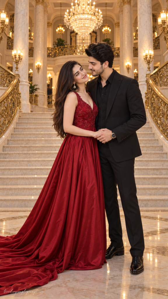 Romantic Couple Photoshoot in a Grand Palace